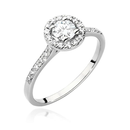 Pierścionek W0551 Diament Laboratoryjny 0,40ct białe złoto