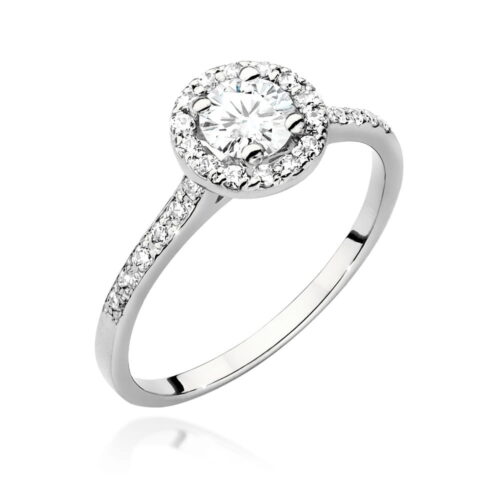 Pierścionek W0551 Diament Laboratoryjny 0,50ct białe złoto