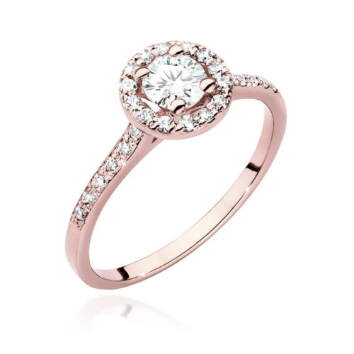 Pierścionek W0551 Diament 0,40ct różowe złoto