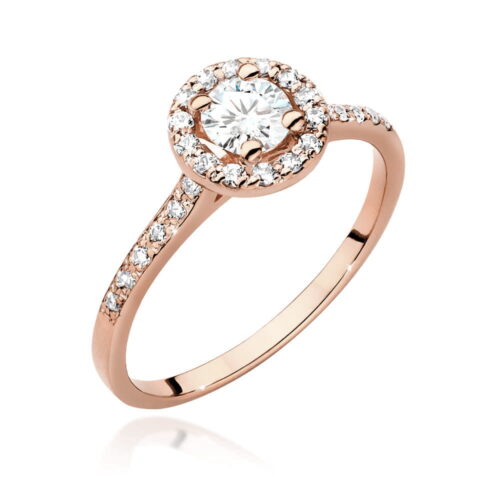 Pierścionek W0551 Biały Szafir 0,60ct różowe złoto