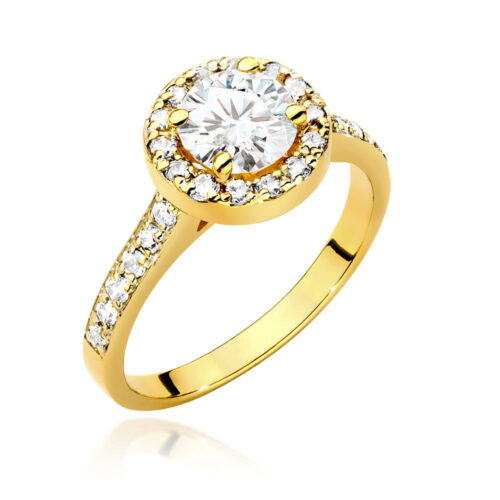 Pierścionek W0551 Diament 0,70ct żółte złoto