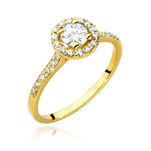 Pierścionek W0551 Diament Laboratoryjny 0,40ct żółte złoto