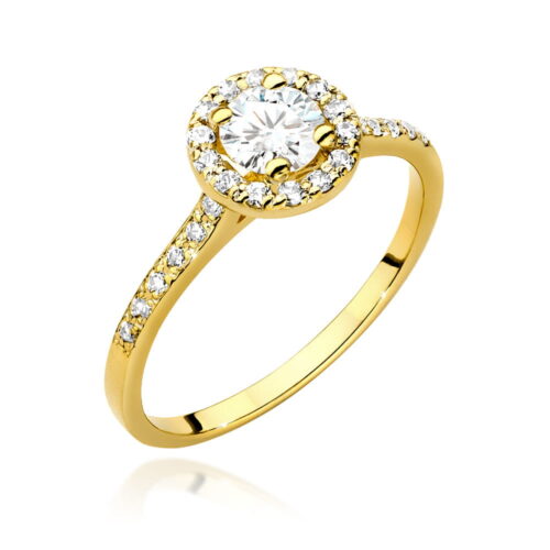 Pierścionek W0551 Diament Laboratoryjny 0,50ct żółte złoto