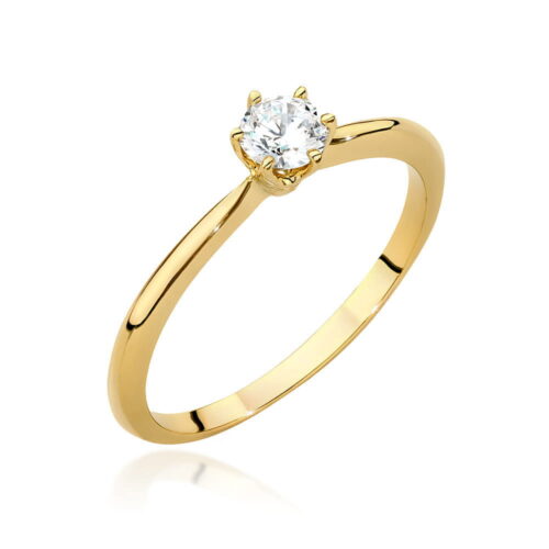 Pierścionek W0553 Diament 0,40ct żółte złoto
