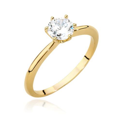 Pierścionek W0553 Diament 0,70ct żółte złoto