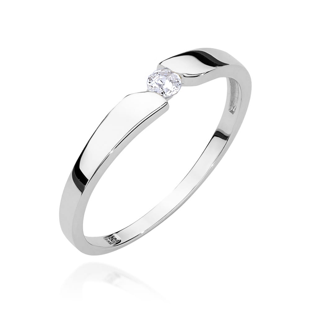 Pierścionek W0554 Diament 0,08ct białe złoto