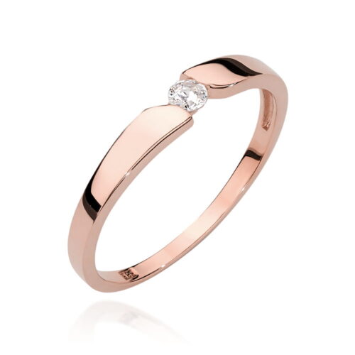 Pierścionek W0554 Diament 0,08ct różowe złoto