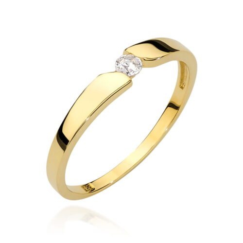 Pierścionek W0554 Diament 0,08ct żółte złoto