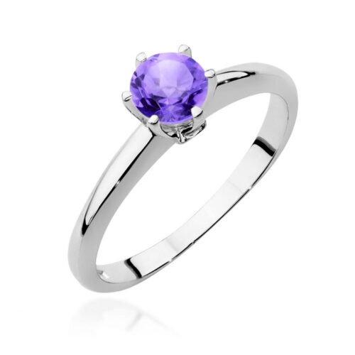 Pierścionek W0557 Ametyst 0,50ct białe złoto