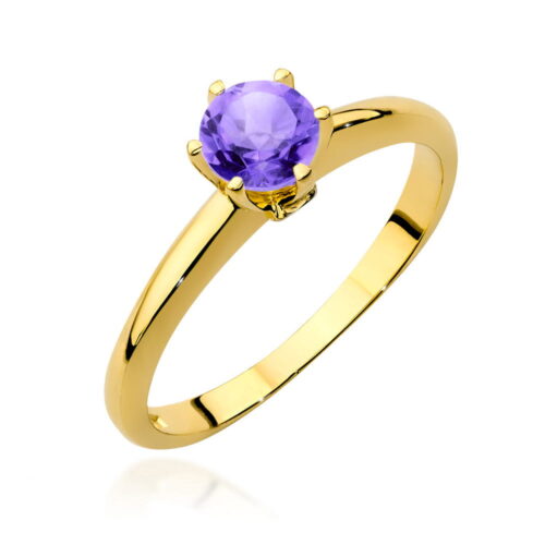 Pierścionek W0557 Ametyst 0,50ct żółte złoto