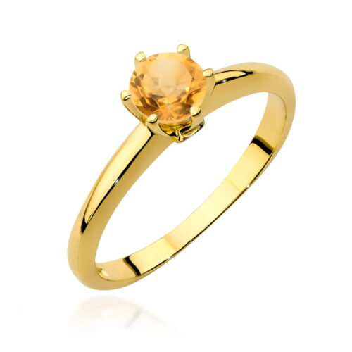 Pierścionek W0557 Cytryn 0,50ct żółte złoto
