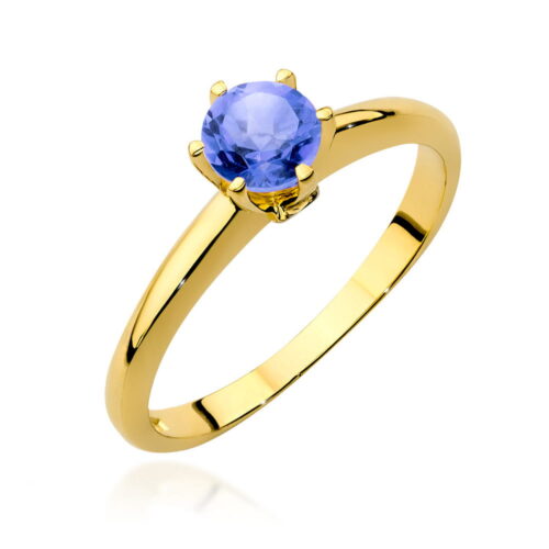 Pierścionek W0557 Tanzanit 0,50ct żółte złoto