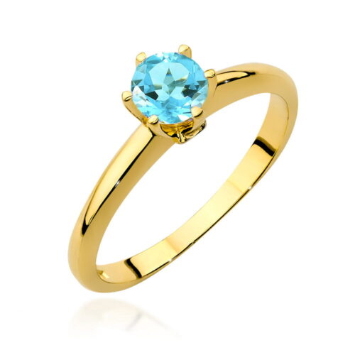Pierścionek W0557 Topaz Swiss 0,50ct żółte złoto