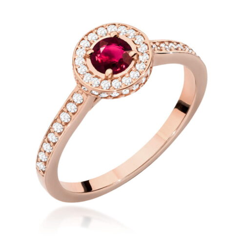 Pierścionek W0559 Rubin 0,35ct różowe złoto