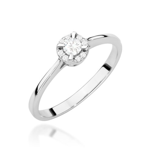 Pierścionek W0560 z diamentami białe złoto