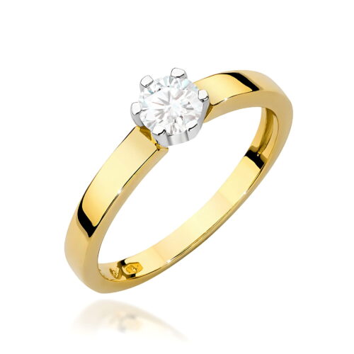 Pierścionek W0562 Diament 0,25ct żółte złoto