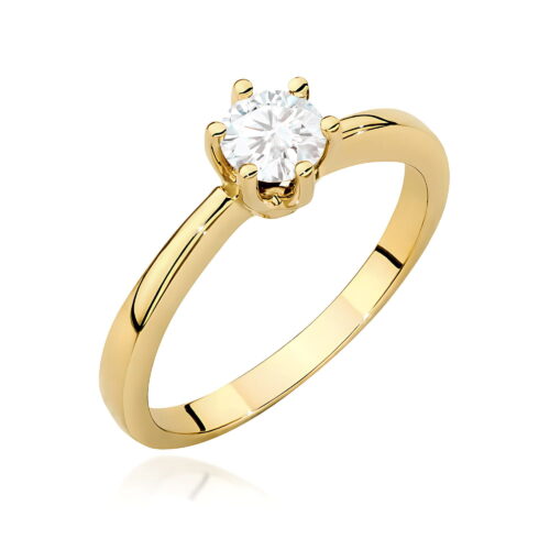 Pierścionek W0563 Diament Laboratoryjny 0,40ct żółte złoto
