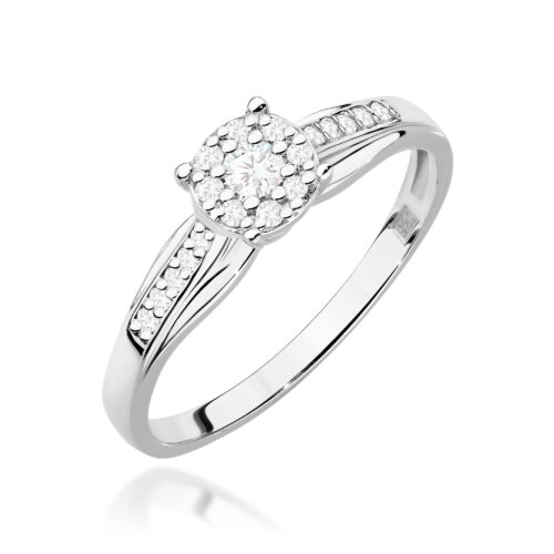 Pierścionek W0564 z diamentami białe złoto
