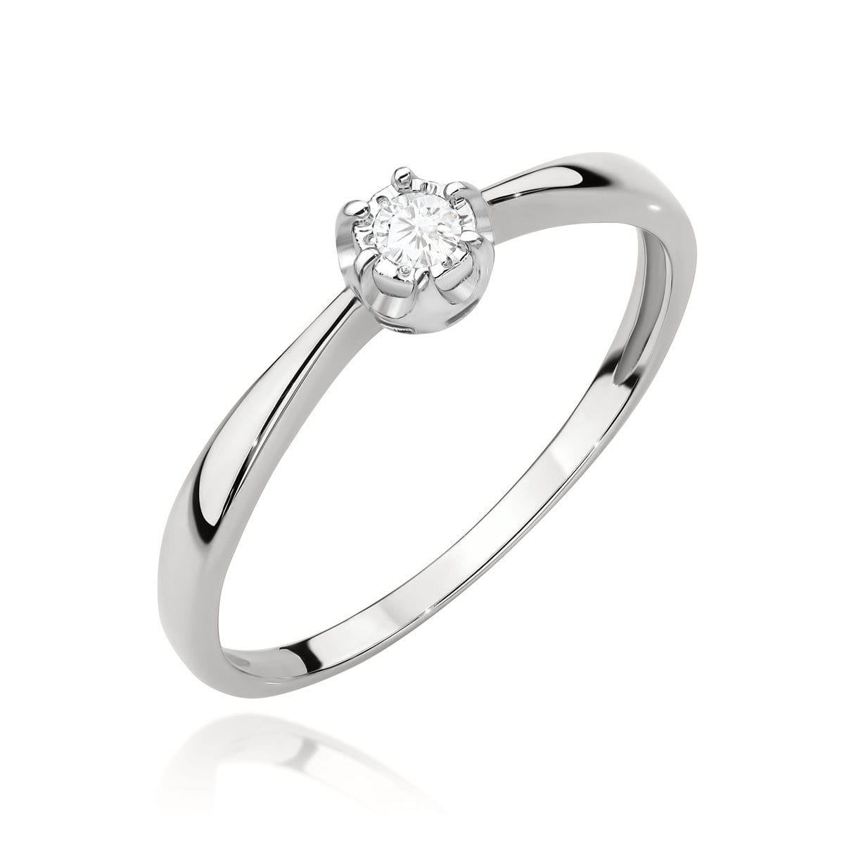 Pierścionek W0567 Diament 0,06ct białe złoto