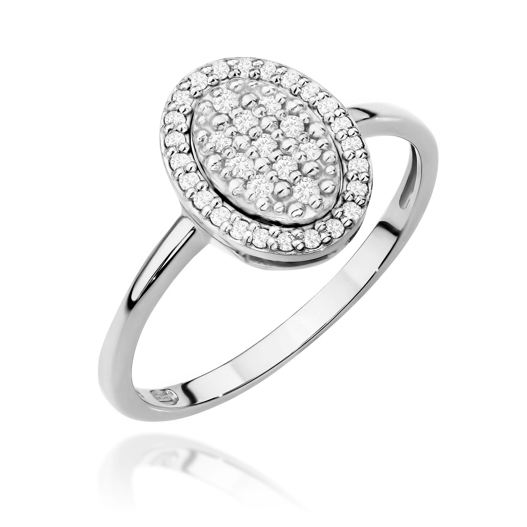 Pierścionek W0570 z diamentami białe złoto