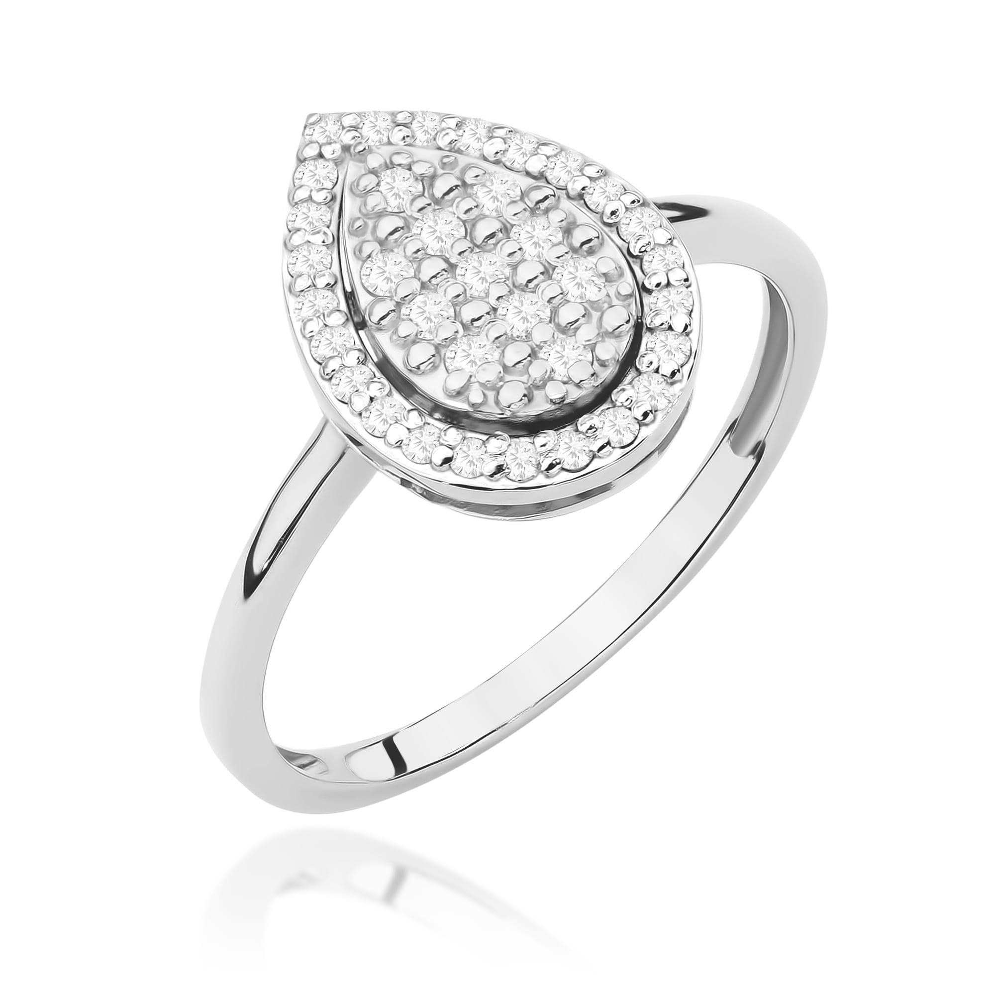 Pierścionek W0571 z diamentami białe złoto