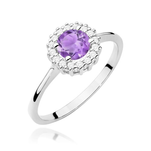 Pierścionek W0572 Ametyst 0,50ct białe złoto