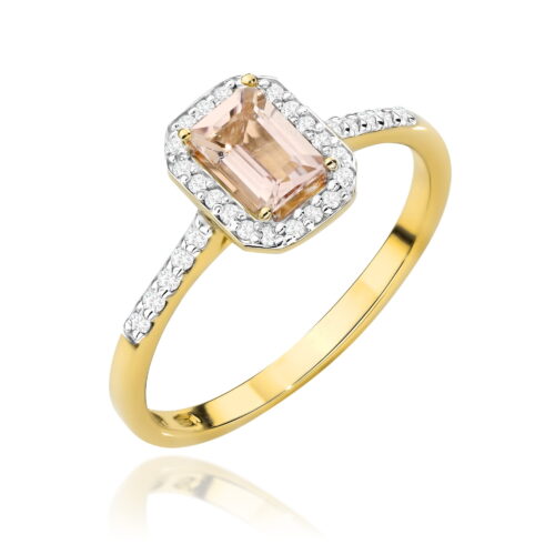 Pierścionek W0575 Morganit 0,60ct żółte złoto