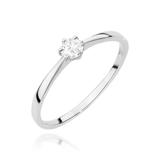 Pierścionek W0579 Diament 0,15ct białe złoto
