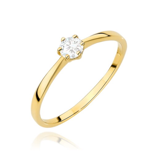 Pierścionek W0579 Diament 0,20ct żółte złoto