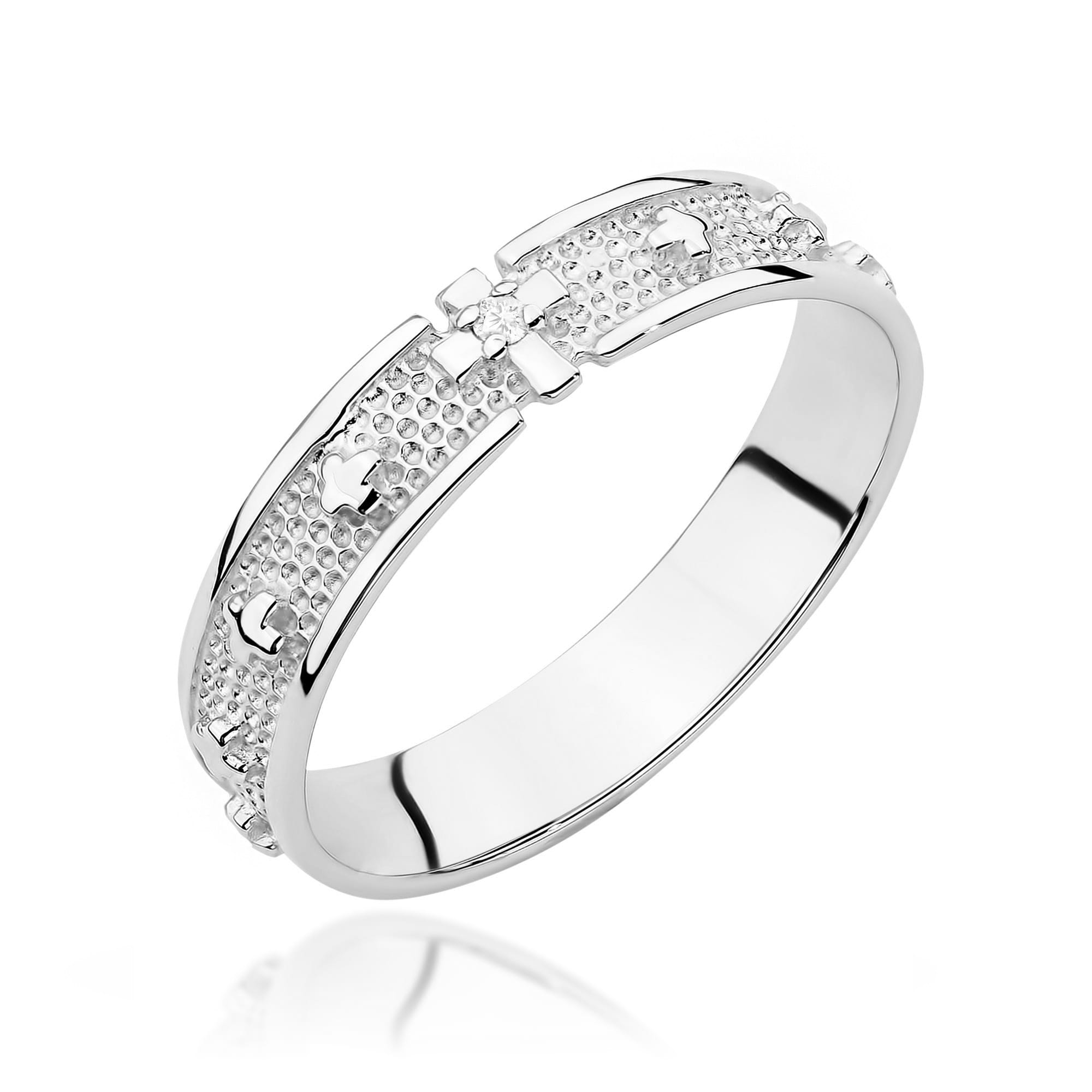 Pierścionek W0580 Diament 0,0086ct białe złoto