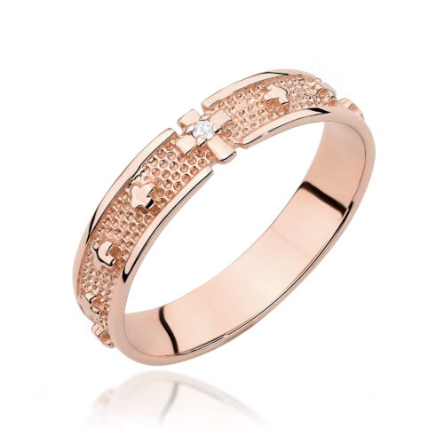 Pierścionek W0580 Diament 0,0086ct różowe złoto