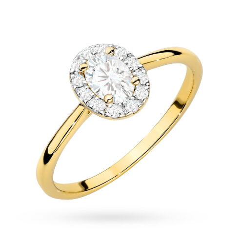 Pierścionek W0583 Diament Laboratoryjny 0,30ct żółte złoto