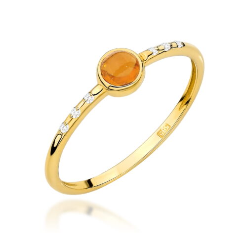 Pierścionek W0596 Żółty Turmalin 0,30ct żółte złoto