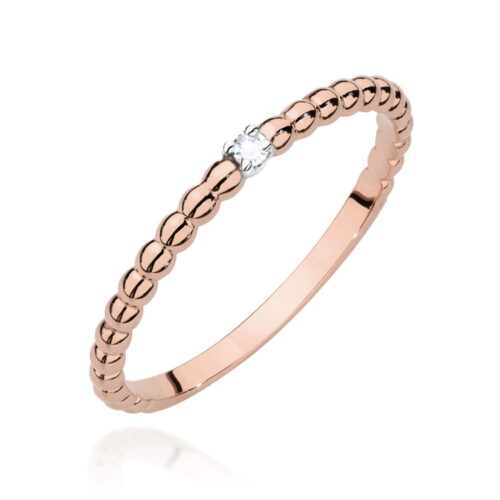 Pierścionek W0601 Diament 0,02ct różowe złoto