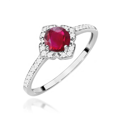 Pierścionek W0603 Rubin 0,60ct białe złoto