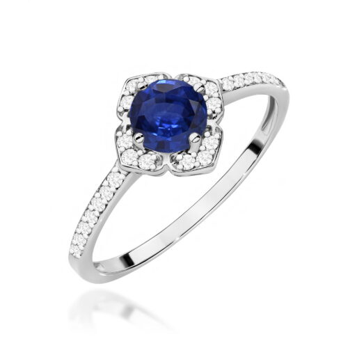 Pierścionek W0603 Szafir 0,50ct białe złoto