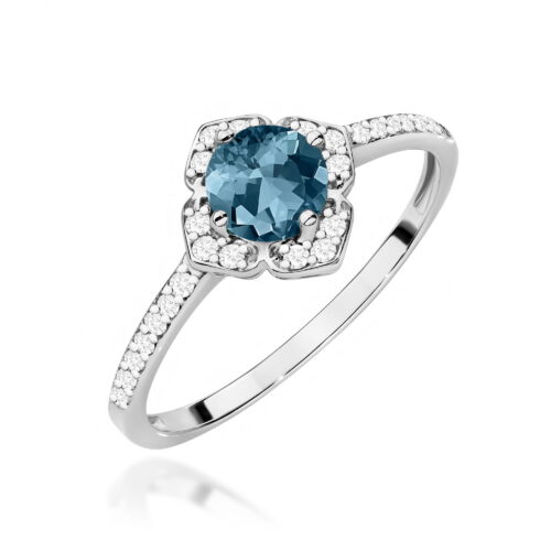 Pierścionek W0603 Topaz London Blue 0,50ct białe złoto