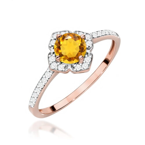 Pierścionek W0603 Cytryn 0,50ct różowe złoto