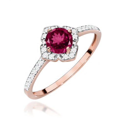 Pierścionek W0603 Rodolit 0,60ct różowe złoto