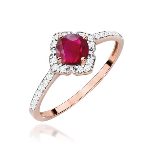 Pierścionek W0603 Rubin 0,60ct różowe złoto