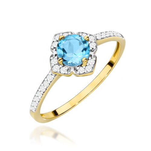 Pierścionek W0603 Topaz Swiss 0,50ct żółte złoto