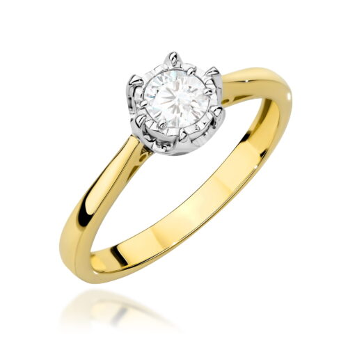 Pierścionek W0605 Diament Laboratoryjny 0,30ct żółte złoto