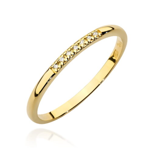 Pierścionek W0607 z diamentami żółte złoto