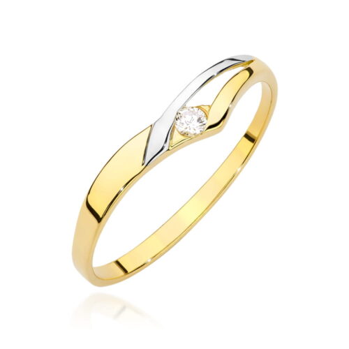 Pierścionek W0609 Diament 0,04ct żółte złoto
