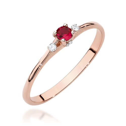 Pierścionek W0614 Rubin 0,15ct różowe złoto