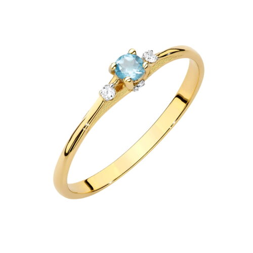 Pierścionek W0614 Topaz Swiss 0,15ct żółte złoto