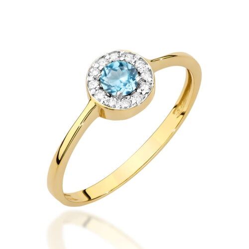 Pierścionek W0616 Topaz Swiss 0,25ct żółte złoto