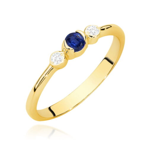 Pierścionek W0620 Szafir 0,15ct żółte złoto
