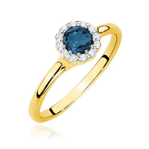 Pierścionek W0622 Topaz London Blue 0,50ct żółte złoto