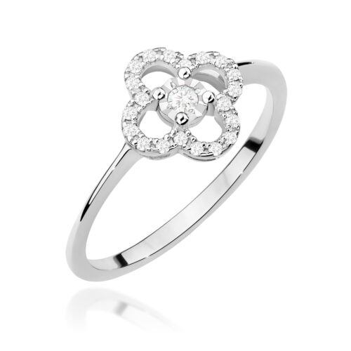 Pierścionek W0627 Diament 0,03ct białe złoto
